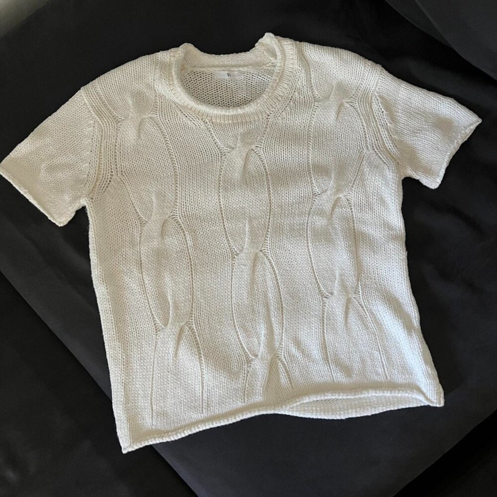 Yohji Yamamoto Y’s large twist knit in white